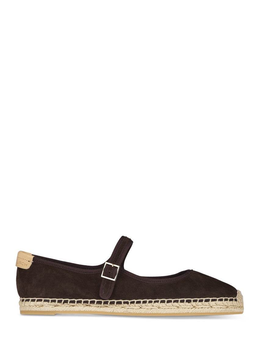 Tory Burch Mary Jane Espadrille Flat Shoes With Woven Sole