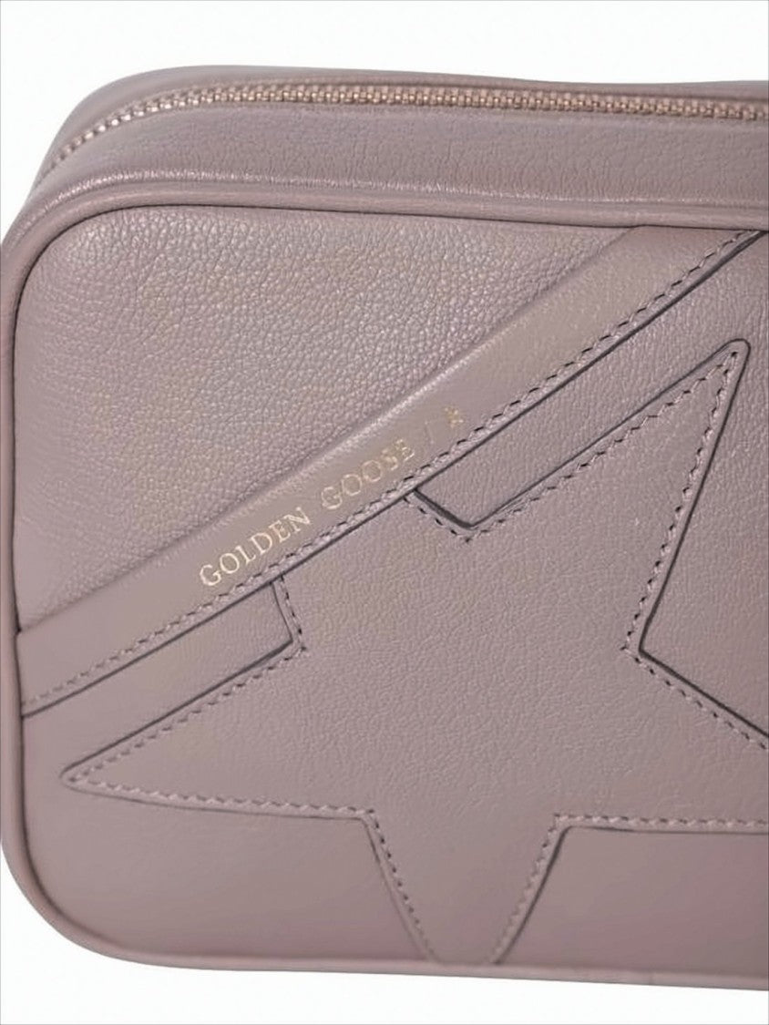 Golden Goose Textured Goat Leather Shoulder Bag With Embossed Star Design