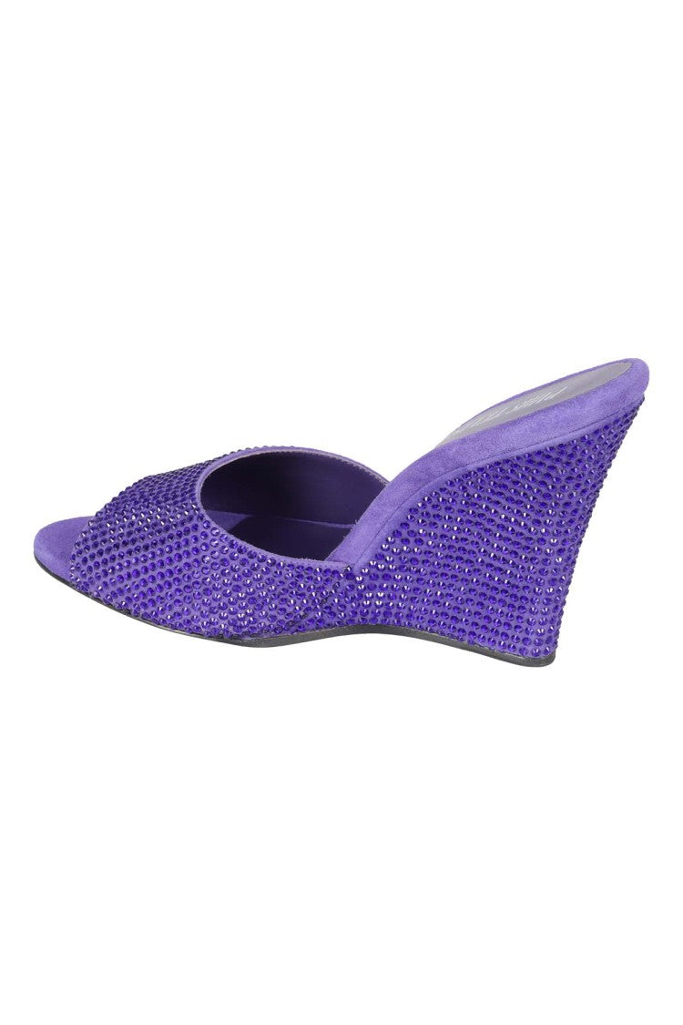 Paris Texas Amethyst Purple Leather Holly Wanda Wedge Sandals