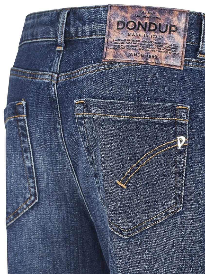 Dondup High-Waisted Denim Trousers With Vintage Finish