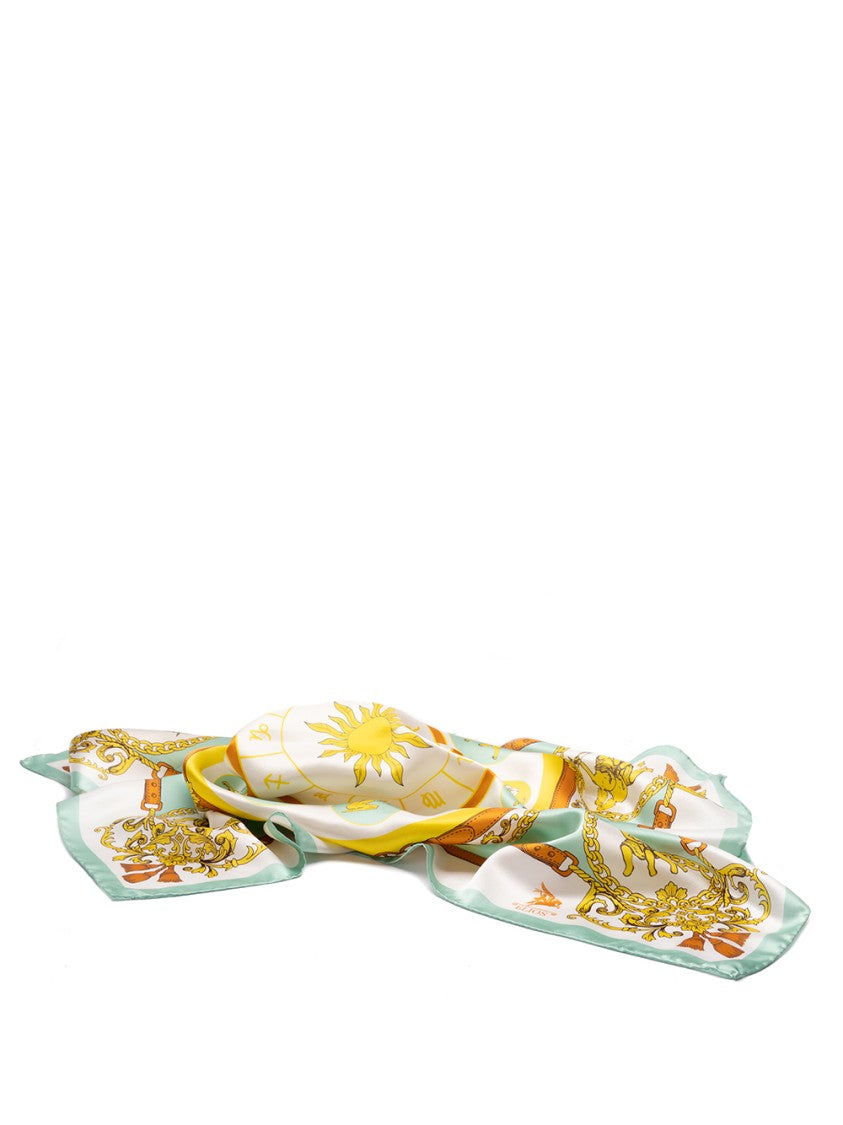 Elios Zodiac Sign Silk Scarf With Detailing