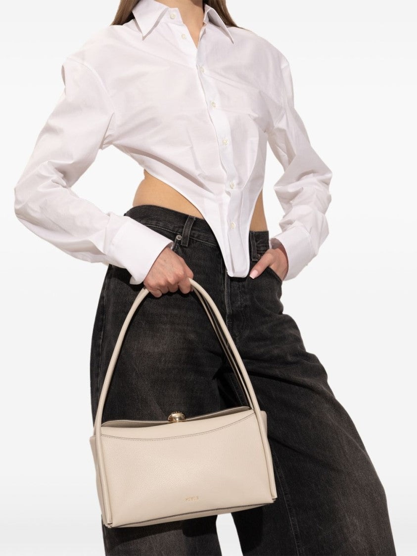 Furla Rectangular White Leather Handbag