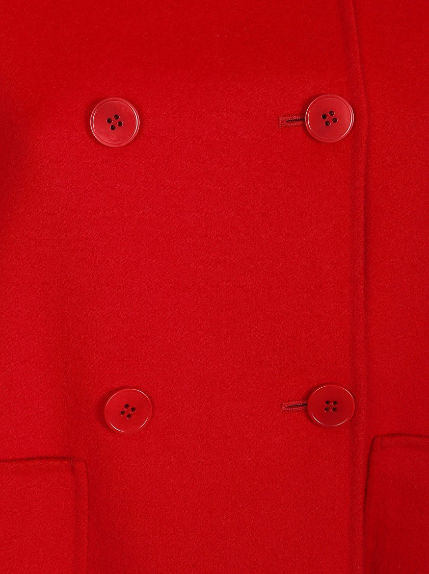 Max Mara Double-Breasted Red Jacket With Structured Silhouette