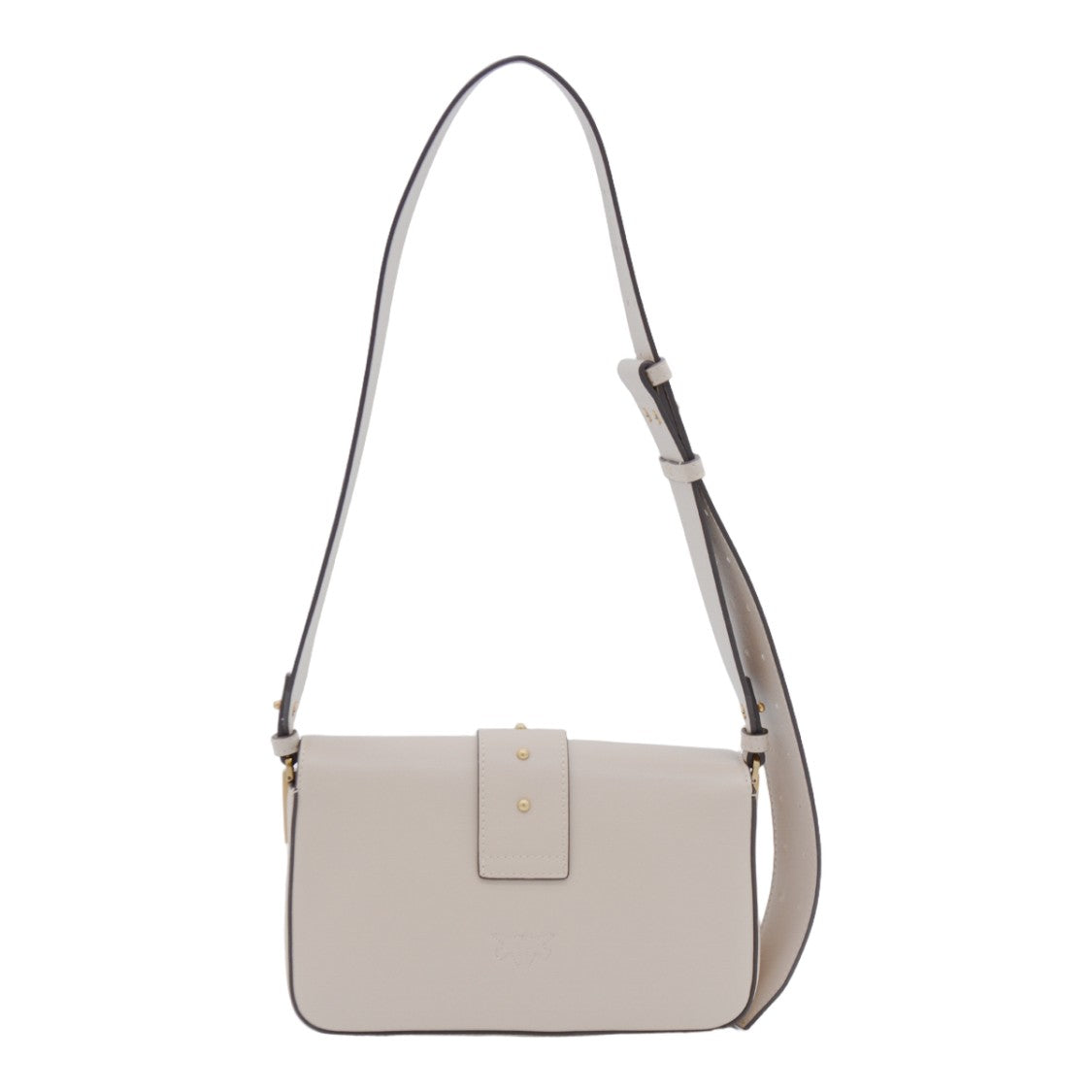 Pinko Structured Beige Shoulder Bag With Gold-Tone Clasp