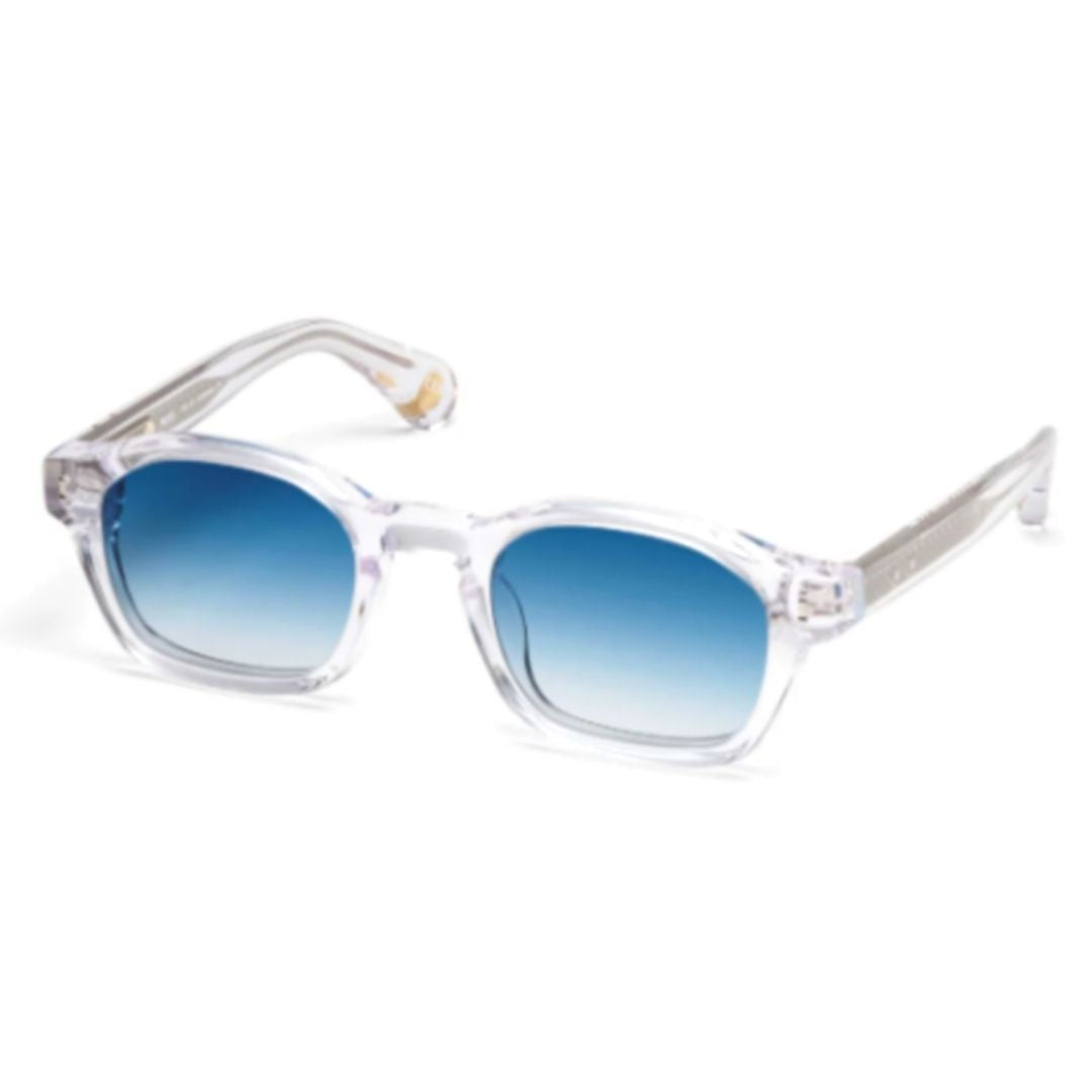 Peter And May Transparent Acetate Sunglasses With Gradient Blue Lenses