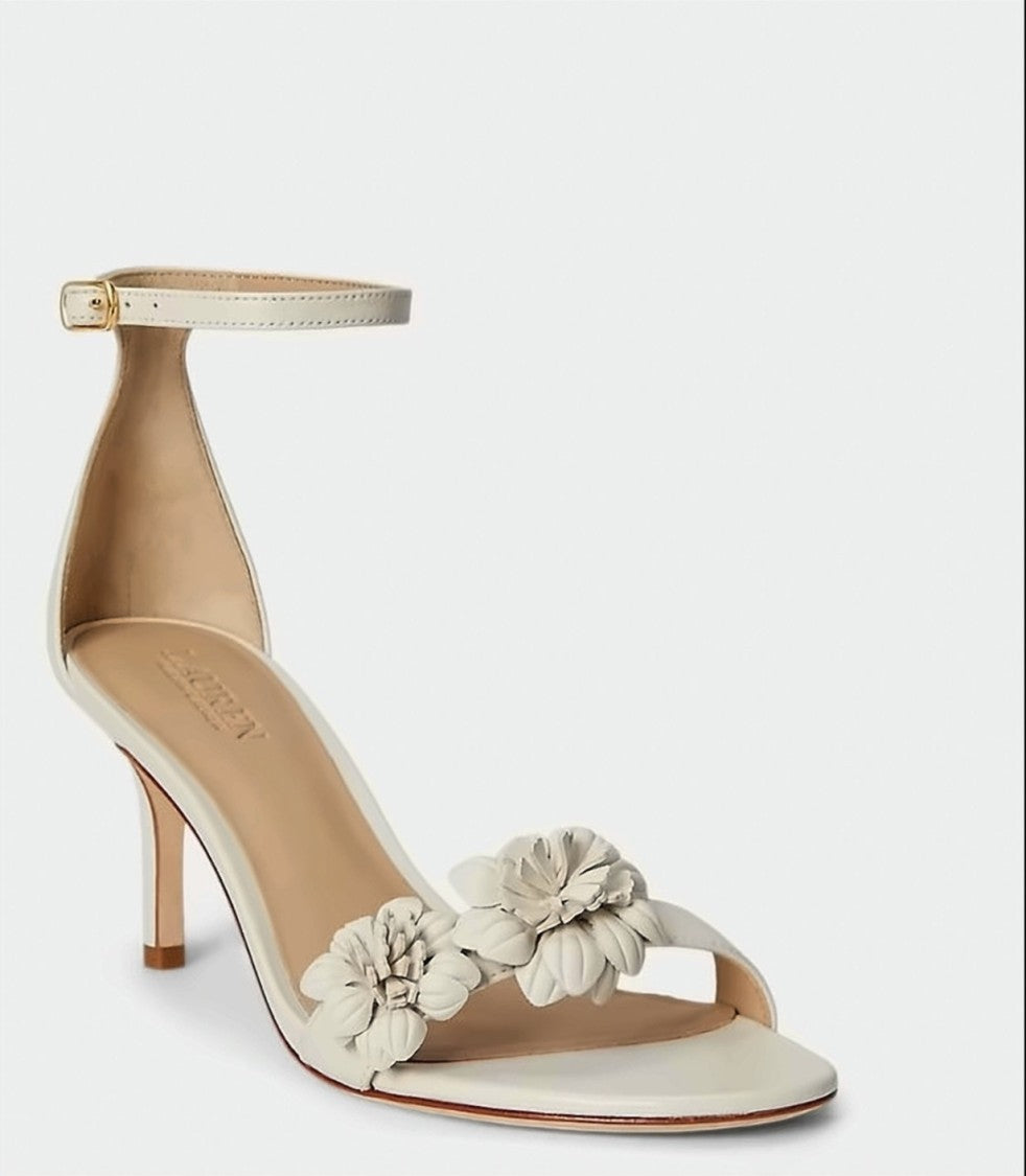 Lauren Ralph Lauren Allie Nappa Leather Floral Strap Sandals