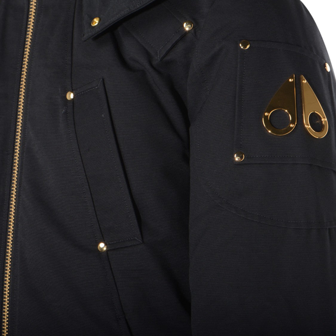 Moose Knuckles Casual Black Jacket With Gold Accents