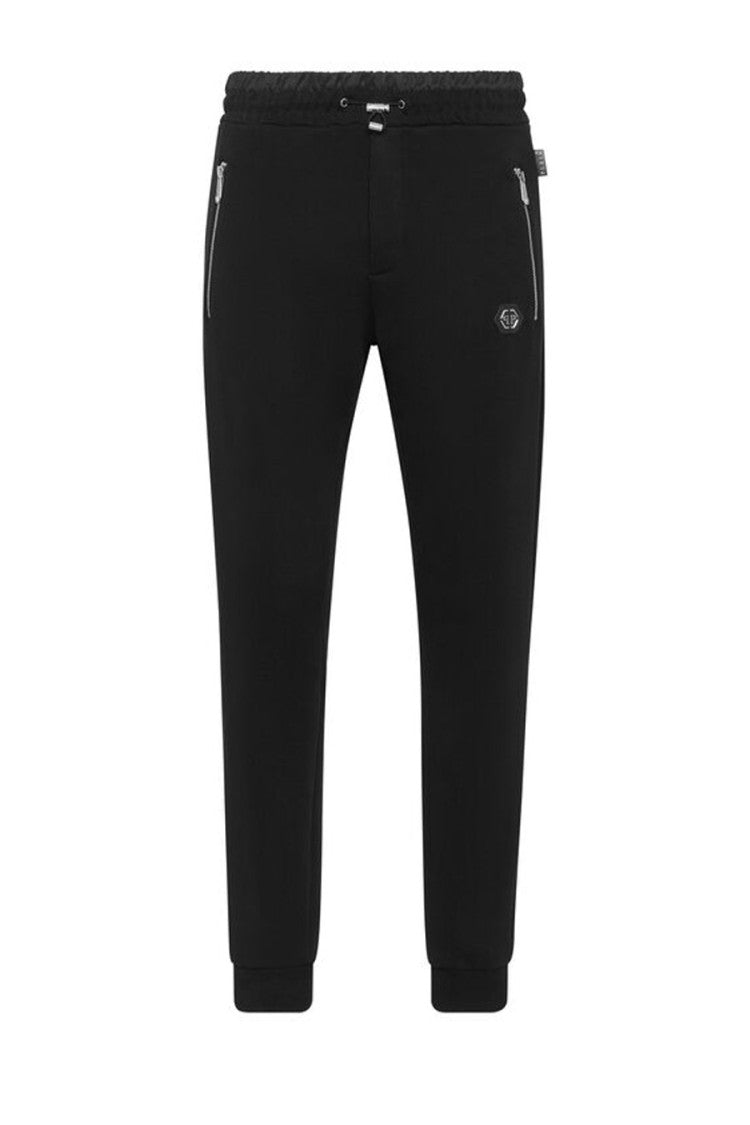Philipp Plein Tailored Fit Black Trousers With Zippered Pockets
