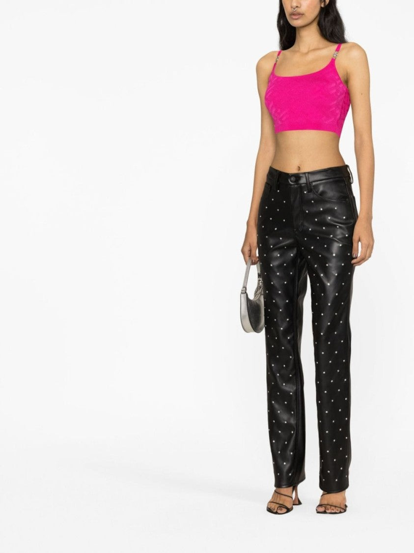 Versace Fuchsia Pink Knitted Crop Top