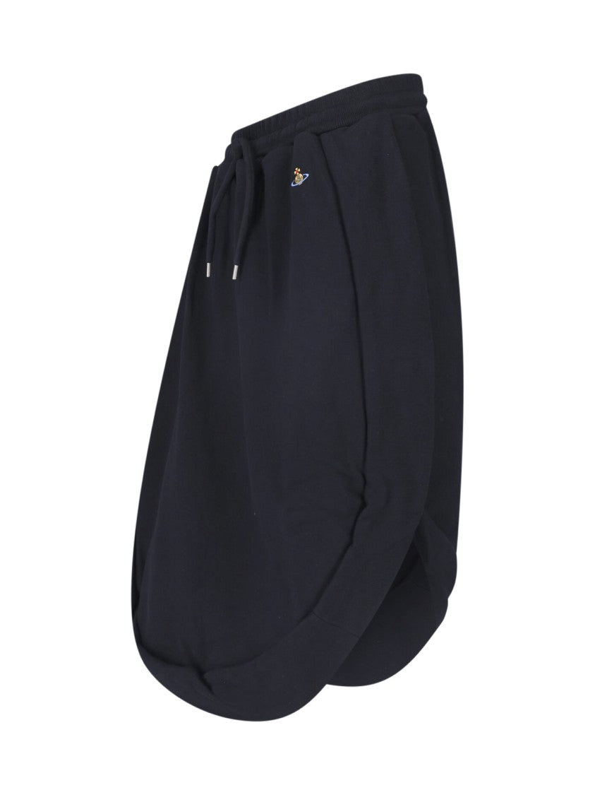 Vivienne Westwood Relaxed Midi Skirt With Drawstring Waist And Iconic Logo
