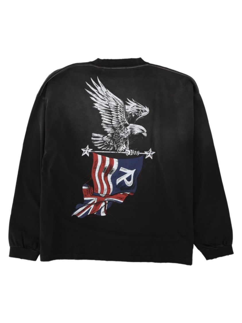 Represent Black Graphic Emblem Long-Sleeve Cotton T-Shirt