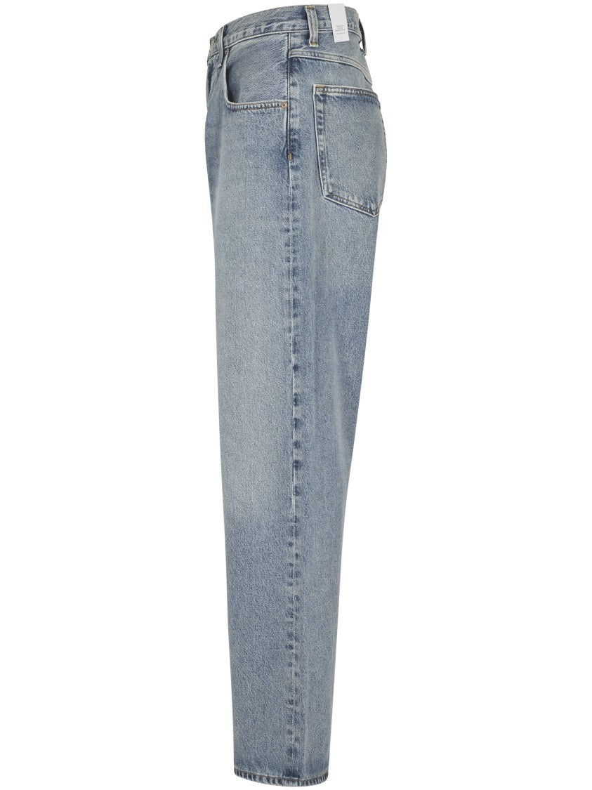 Agolde Wide-Leg Light Blue Denim Trousers