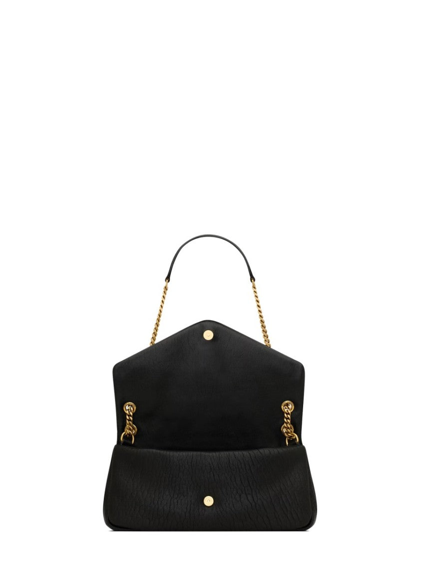 Saint Laurent Textured Lamb Leather Handbag With Dual Gold-Tone Chain