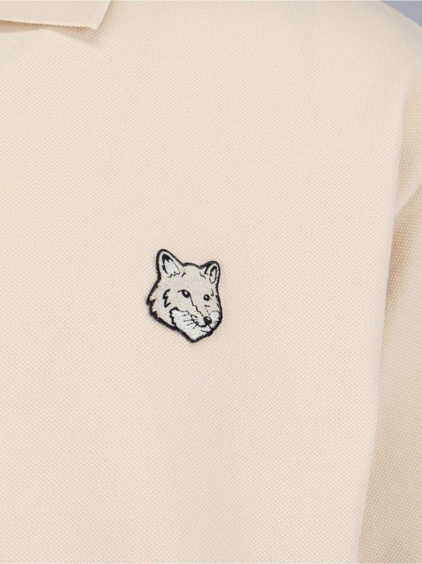 Maison Kitsuné Short-Sleeved Polo Shirt With Classic Collar And Embroidered Emblem
