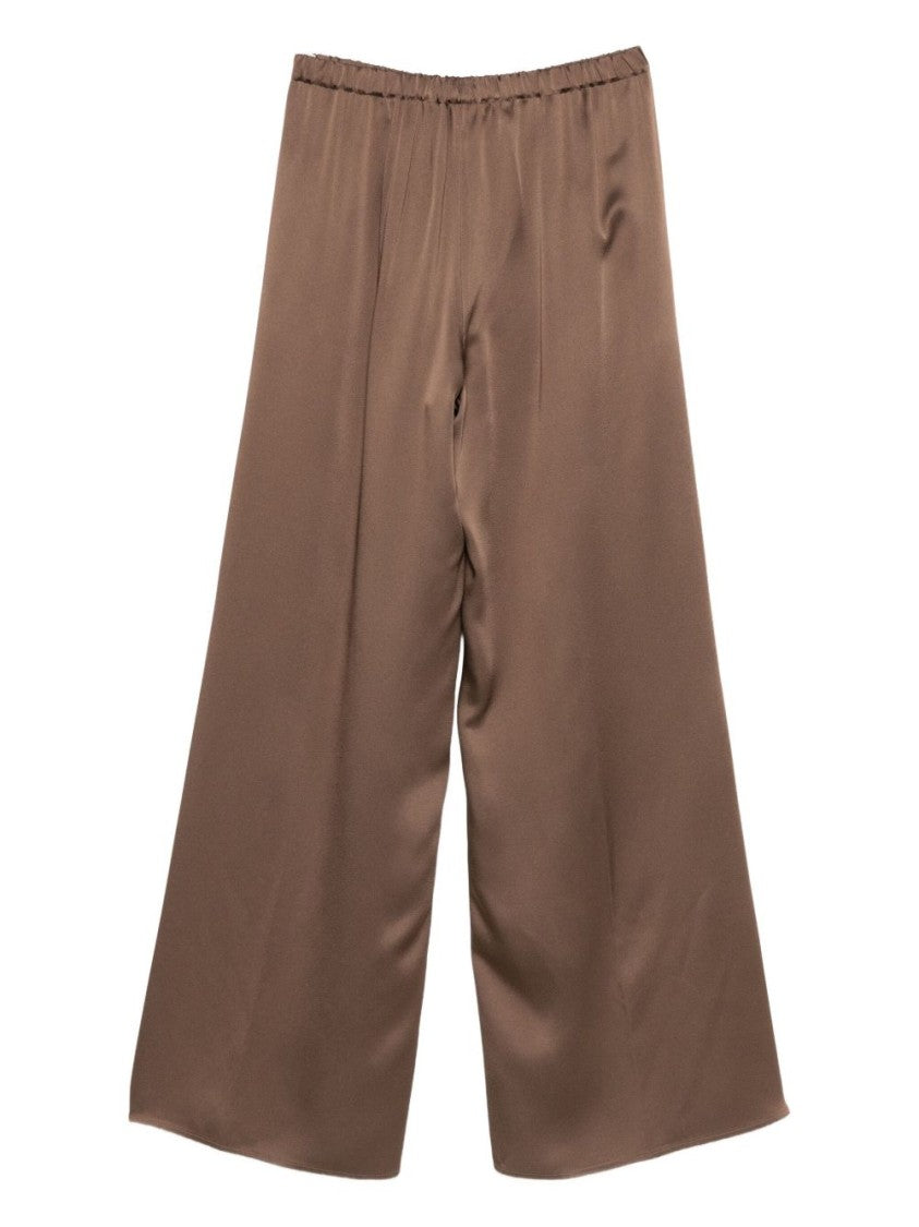 Antonelli Wide-Leg Brown Trousers With Minimalist Design