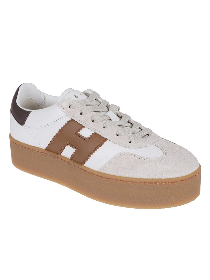 Hogan Butter-Colored Suede And Nappa Leather Sneakers