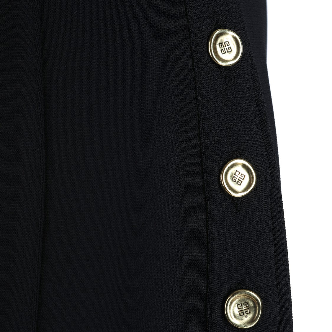 Givenchy Black Midi Skirt With Lateral Button Detailing