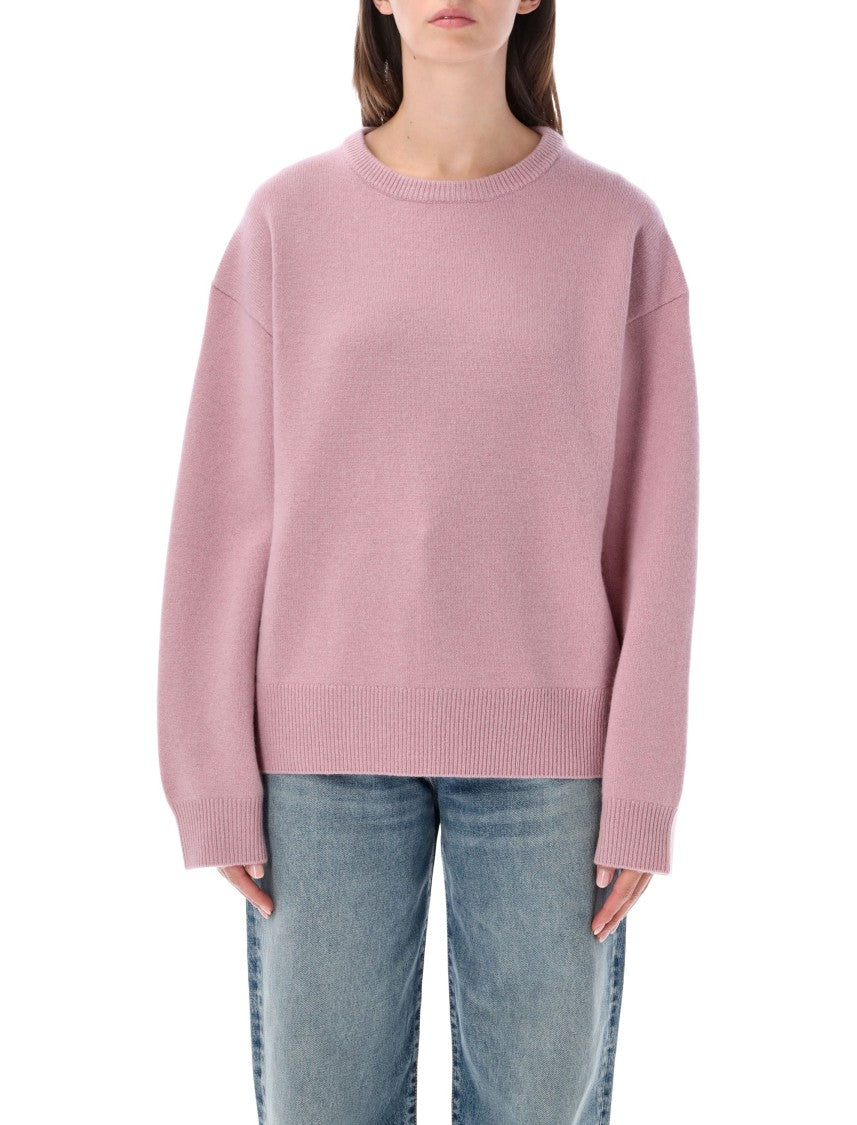 Extreme Cashmere Pink Mike Crewnwck Ribbed Crewneck Sweater