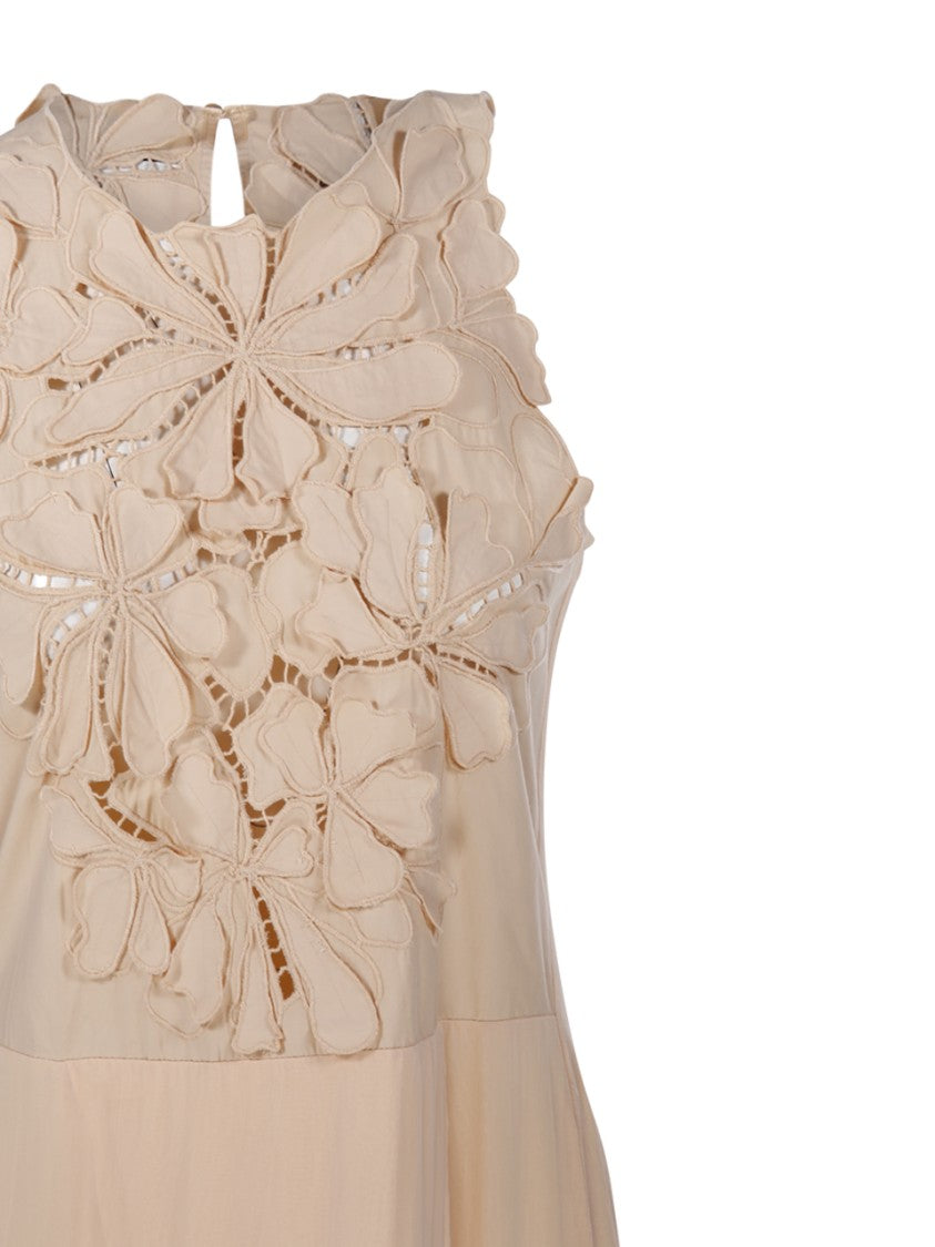 Forte Forte Sleeveless Floral Appliqué Maxi Dress With Flowing Skirt