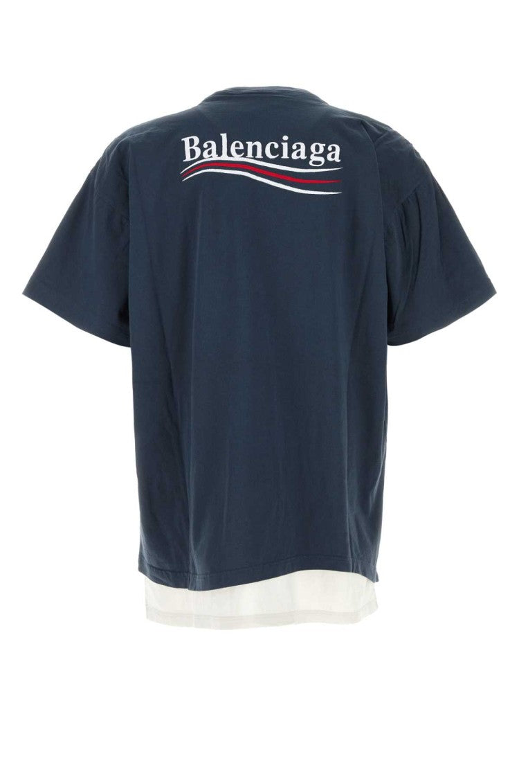 Balenciaga Blue Cotton Oversize T-Shirt