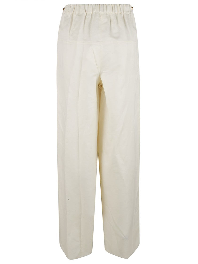 Max Mara Relaxed Wide-Leg Trousers With Flaxlinen