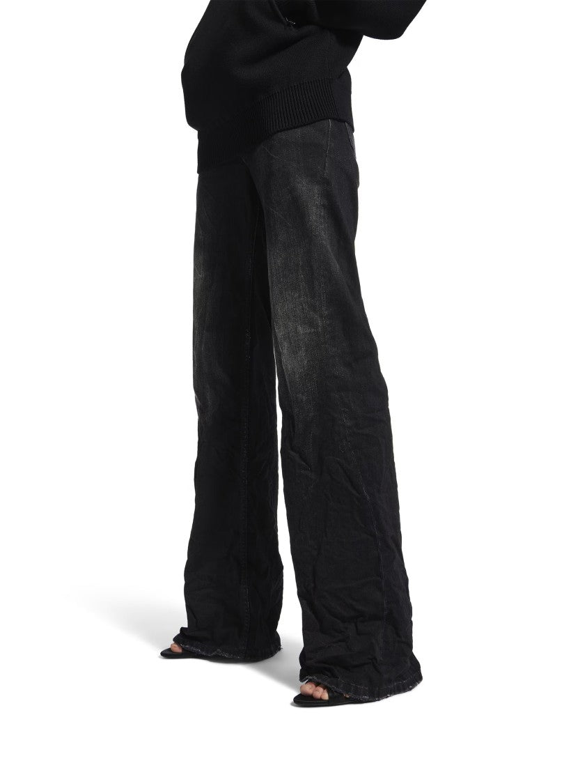 Balenciaga Black Wide Leg Relaxed Fit Jeans