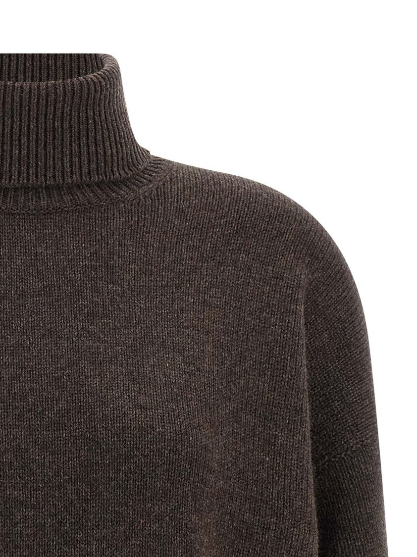 Brunello Cucinelli Cashmere High Neck Sweater With Monile Detail