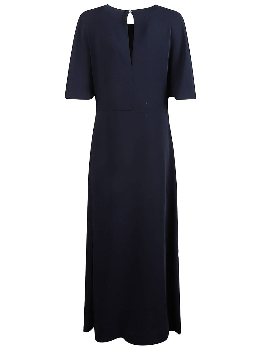 P.A.R.O.S.H. Relaxed Silhouette Maxi Dress With Keyhole Back Detail