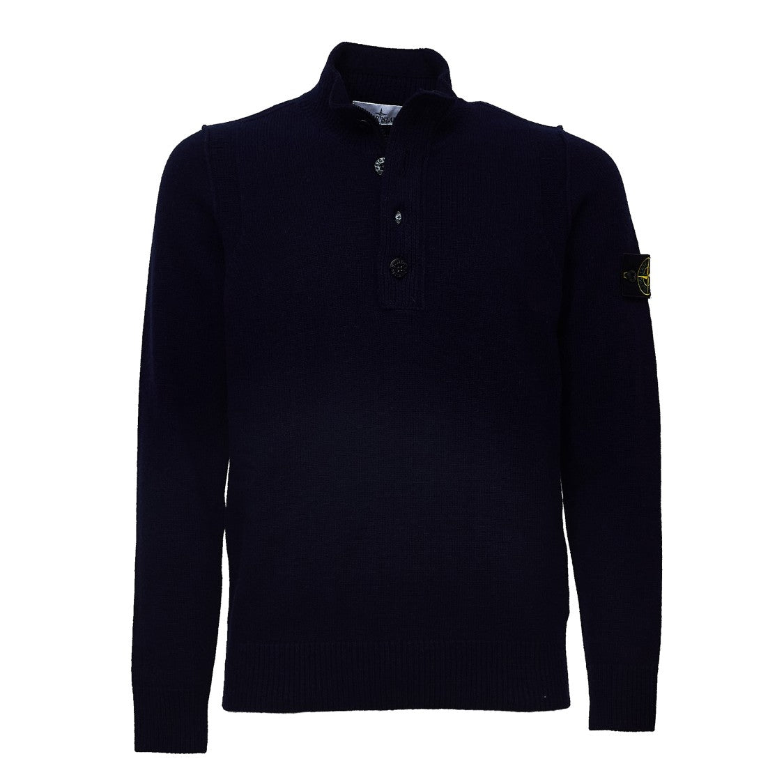 Stone Island Lambswool Zip-Through Knit Sweater
