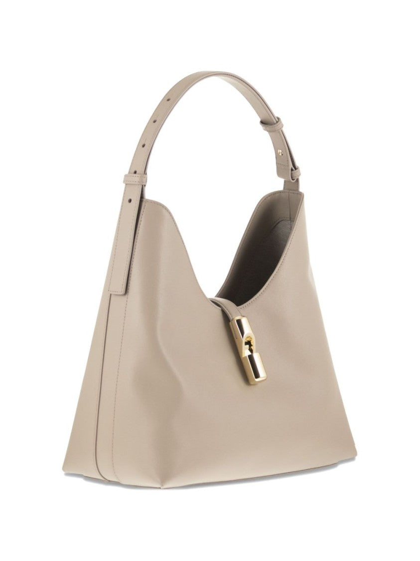 Furla Gold-Tone Clasp Structured Leather Handbag