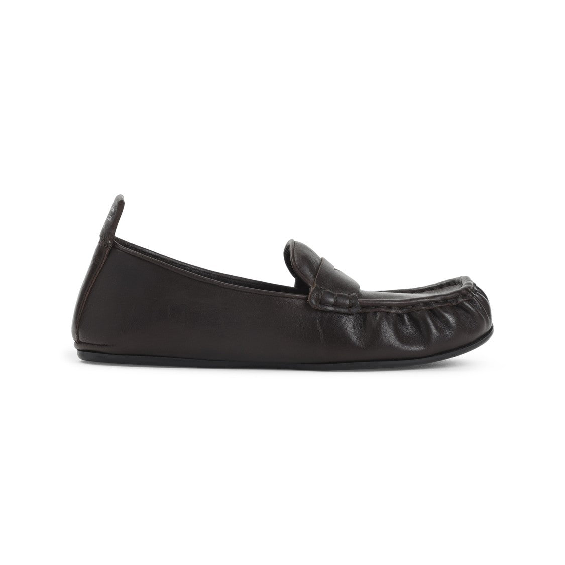 Acne Studios Dark Brown Nappa Leather Loafers With Penny Strap Detail