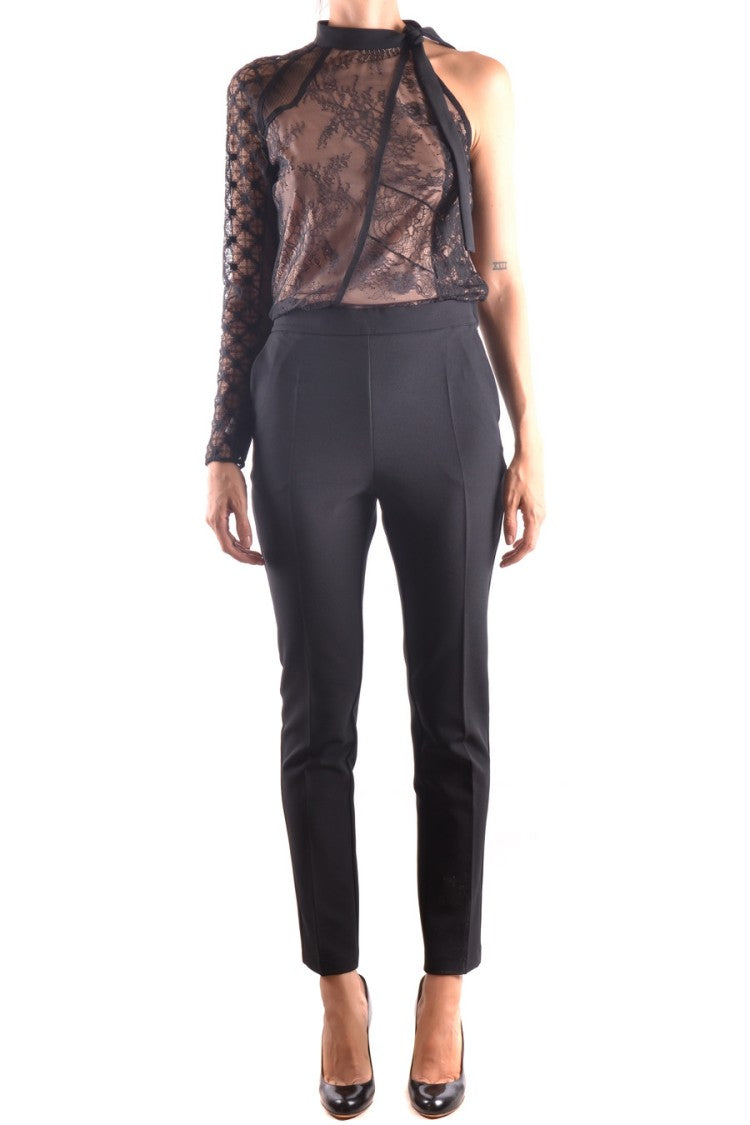Pinko Asymmetrical Lace Top Ensemble With Tailored Pants
