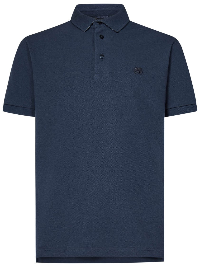 Etro Navy Blue Cotton Piqué Polo Shirt