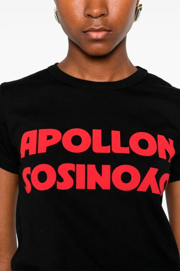 Valentino Black Lettering Print Cotton T-Shirt