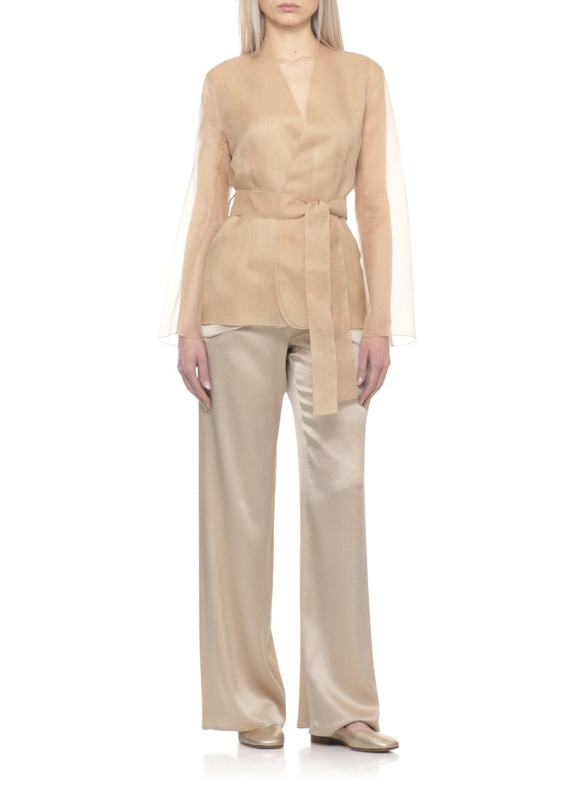 Antonelli Firenze Beige Elia Silk Blazer