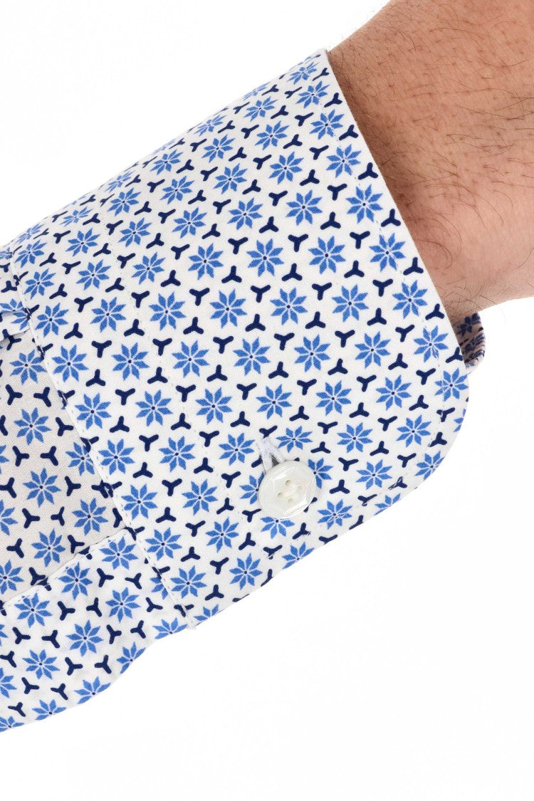 Barba Micro Pattern Cotton Shirt Line Dandylife