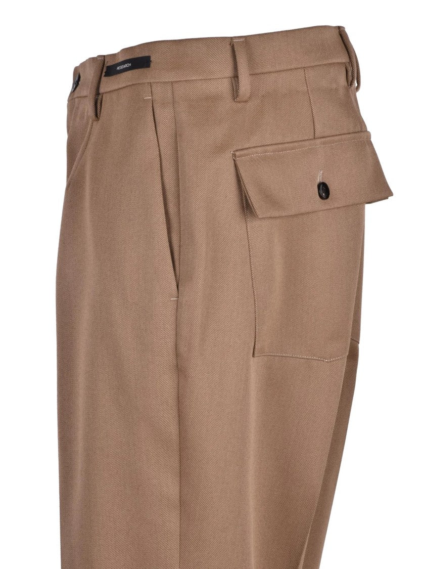Michael Coal Beige Cuffed Virgin Wool Louis Formal Pants