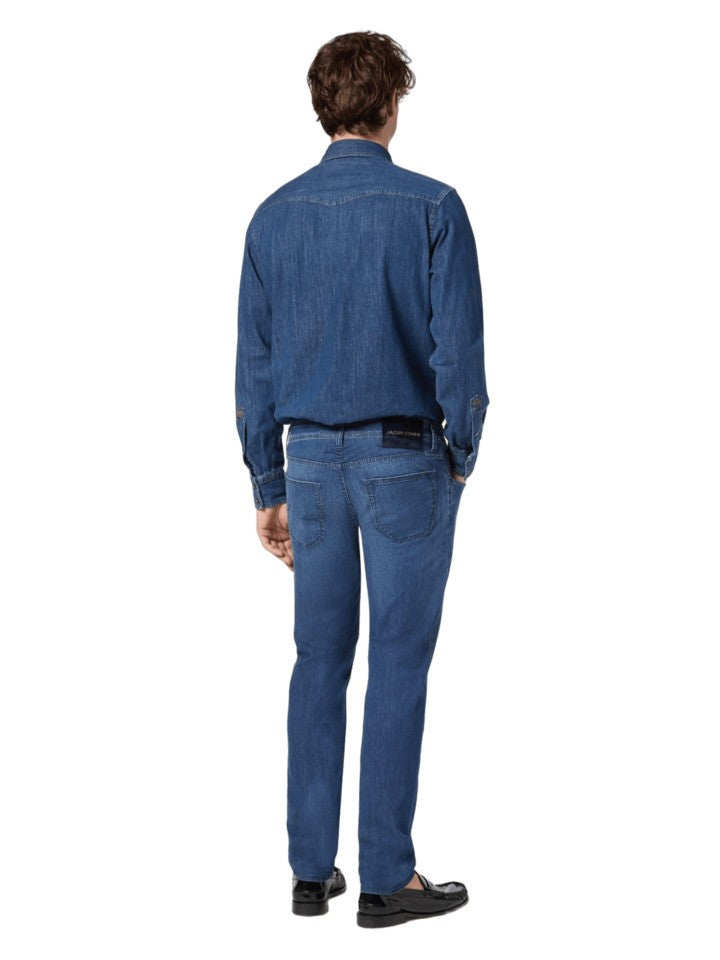 Jacob Cohen Super Slim Fit Dark Blue Jeans With Paisley-Print Bandana