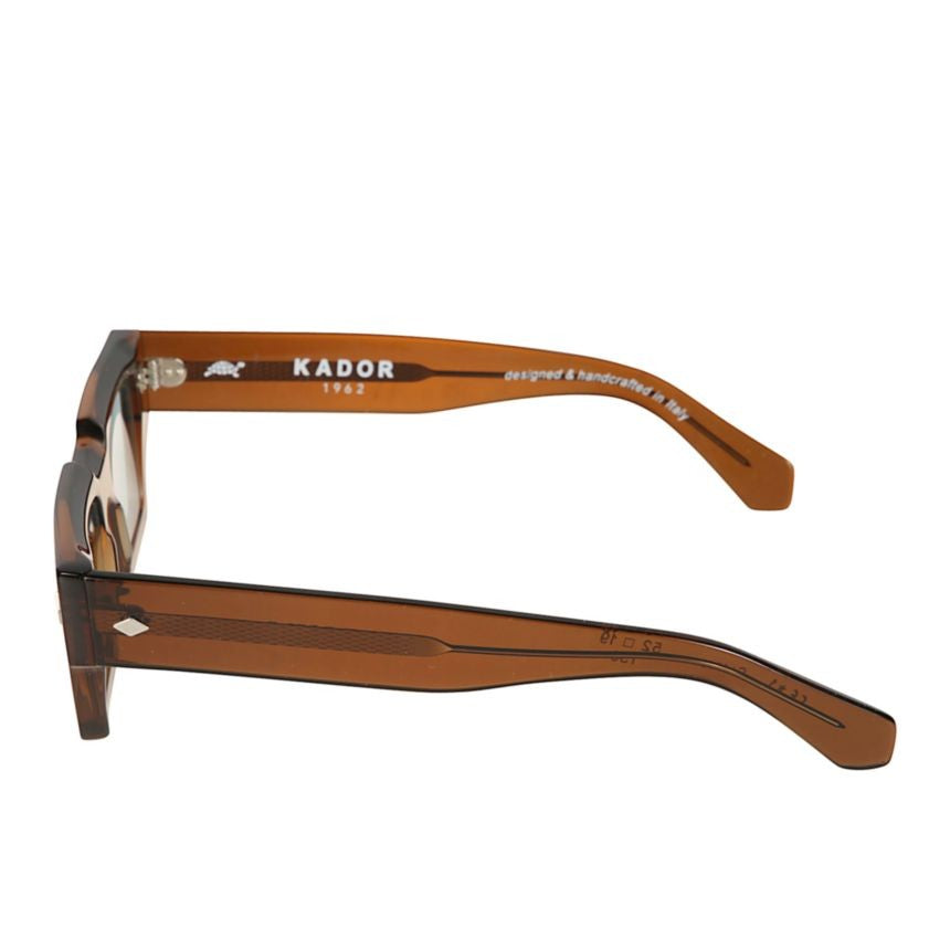 Kador Disko Translucent Brown Rectangular Sunglasses With Diamond Accents