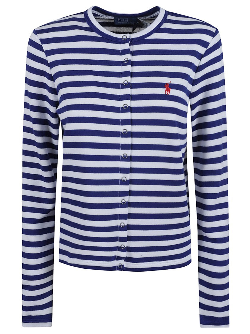 Polo Ralph Lauren Horizontal Striped Cotton Blend Cardigan