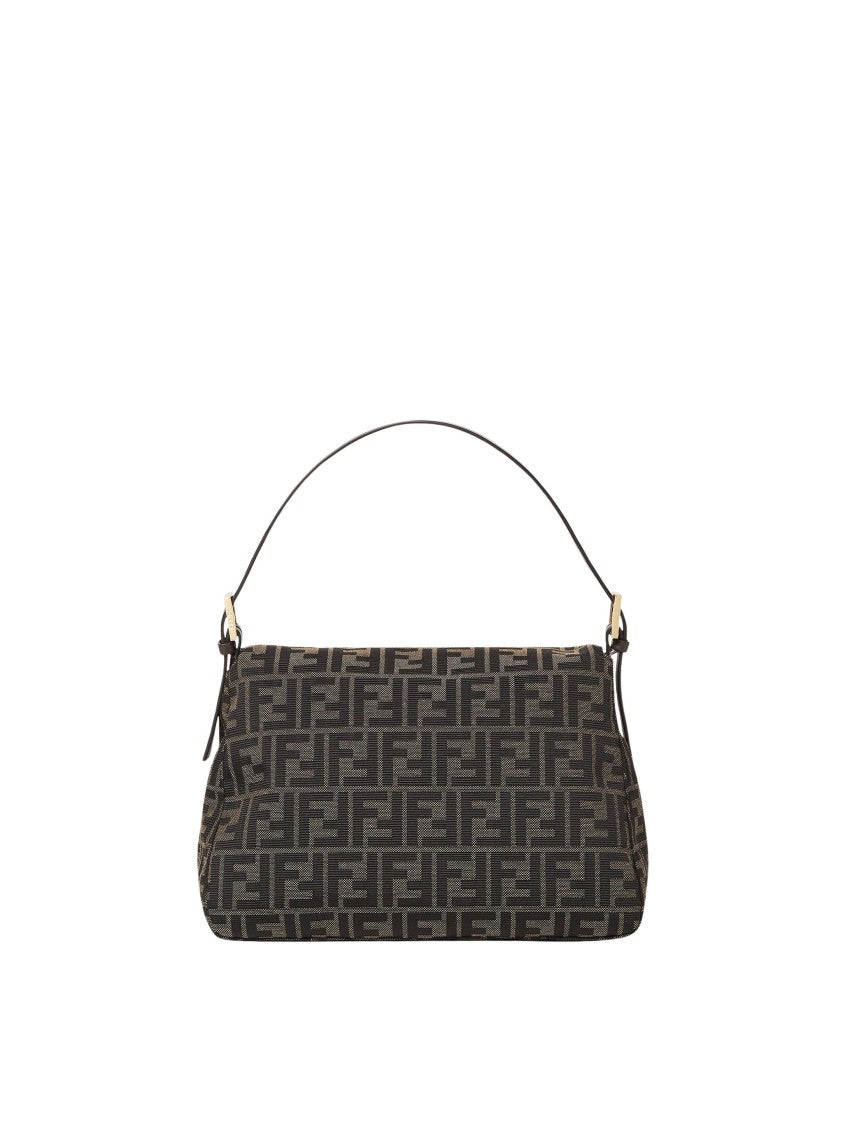 Fendi Ff Zucca Jacquard Flap Bag With Gold-Finish Hardware
