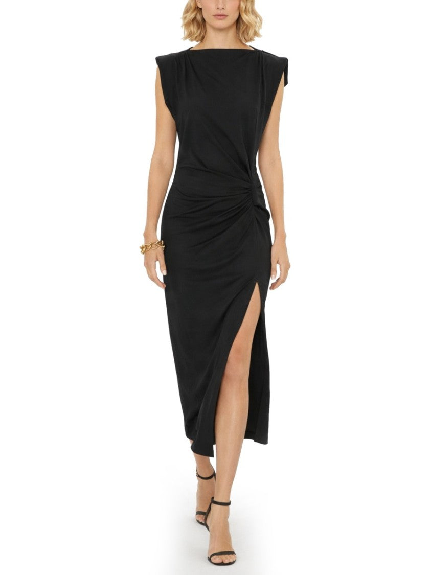 Isabel Marant Nadela Gathered Waist Draped Midi Dress