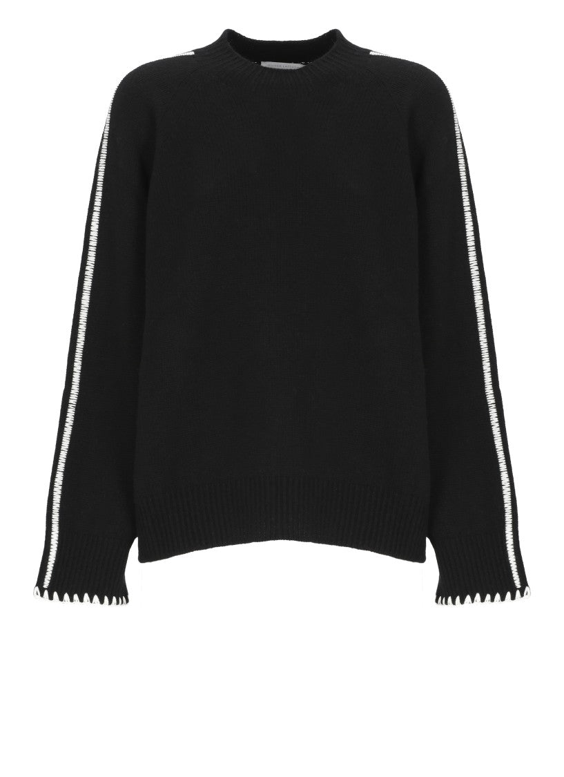 Oliver Lattughi Black Cashmere Crew Neck Sweater