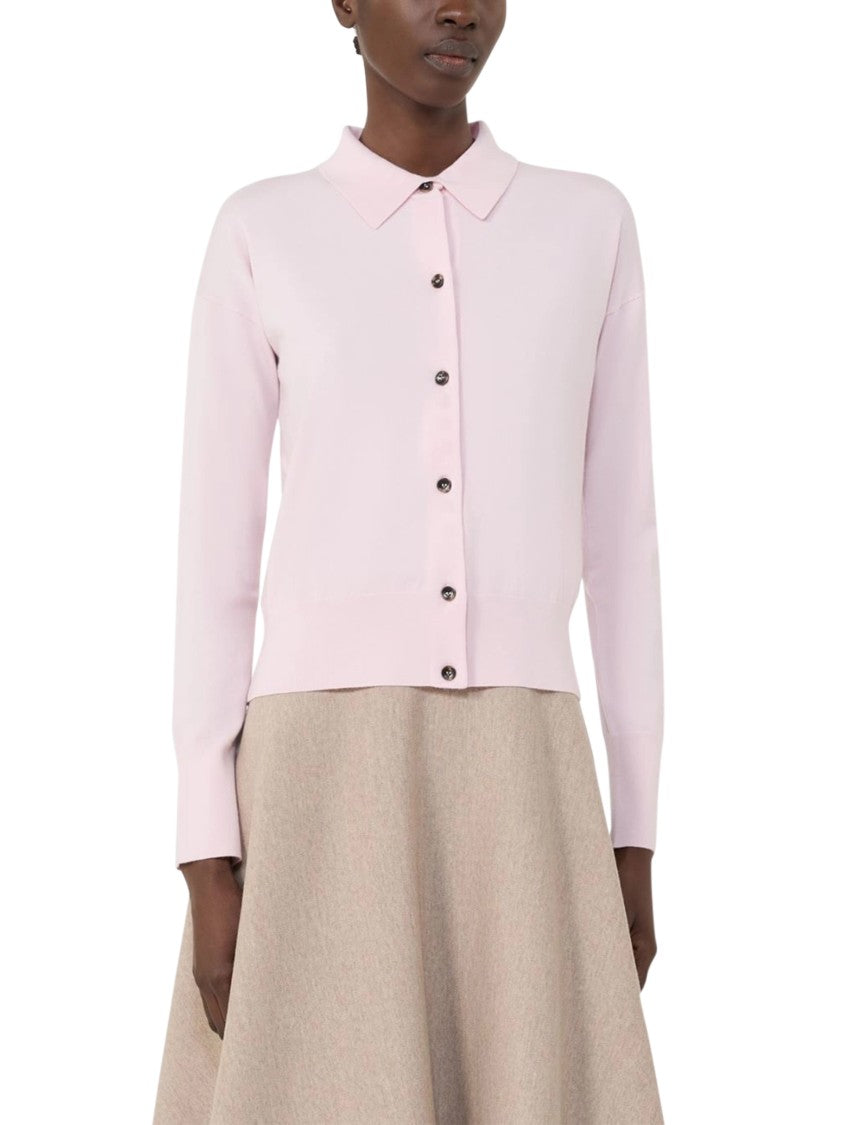 Max Mara Cropped Cardigan With Classic Collar And Button Closure