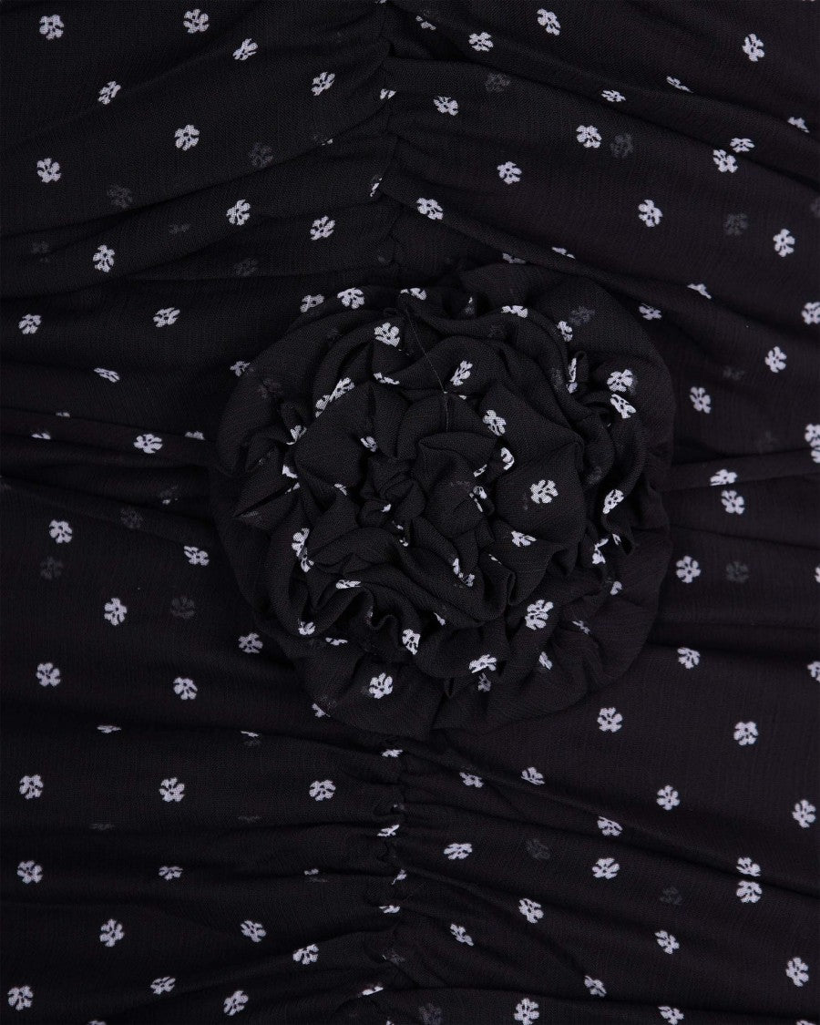 Rotate Black Printed Long-Sleeve Dress