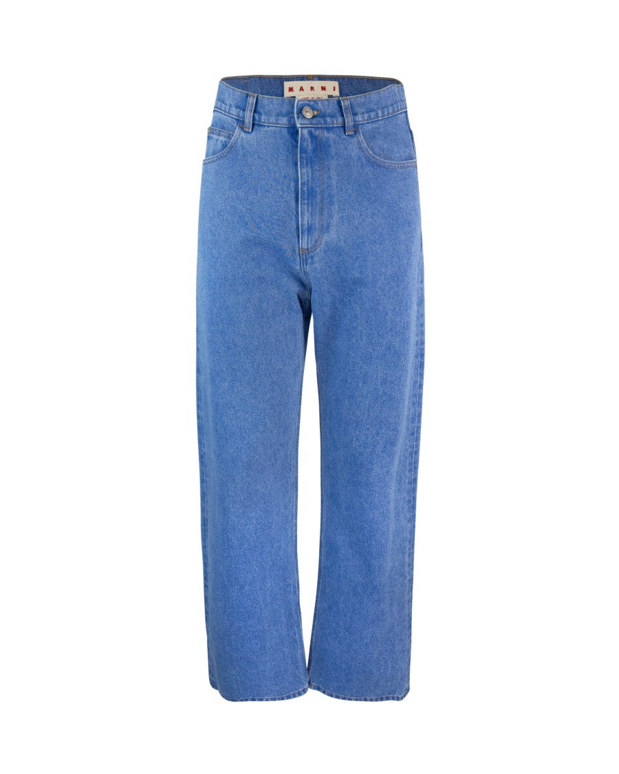 Marni Blue Organic Denim Wide-Leg Jeans