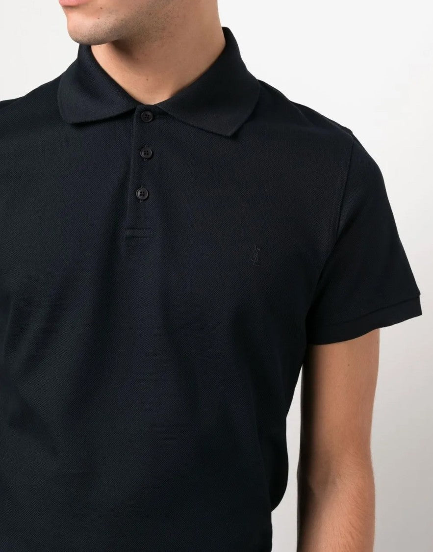 Saint Laurent Cassandre Ysl Logo Polo Shirt