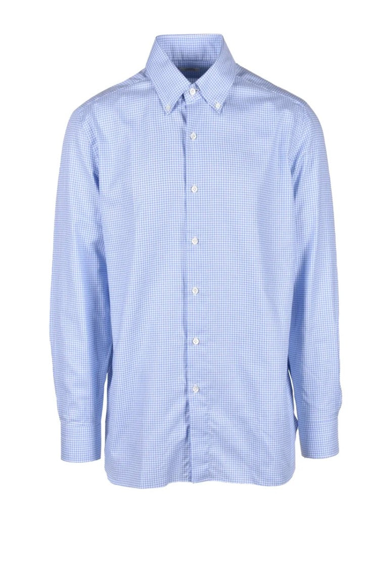 Luigi Borrelli Napoli Checkered Button-Up Shirt In Pure Cotton