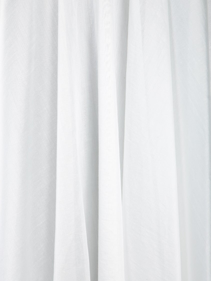 Blanca Vita Pleated White Midi Skirt In Lightweight Muslin