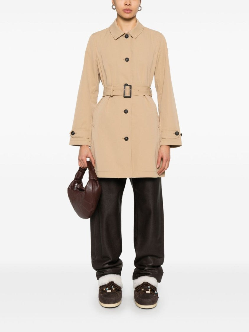 Save The Duck Beige Tailored Jacket With Belted Waist